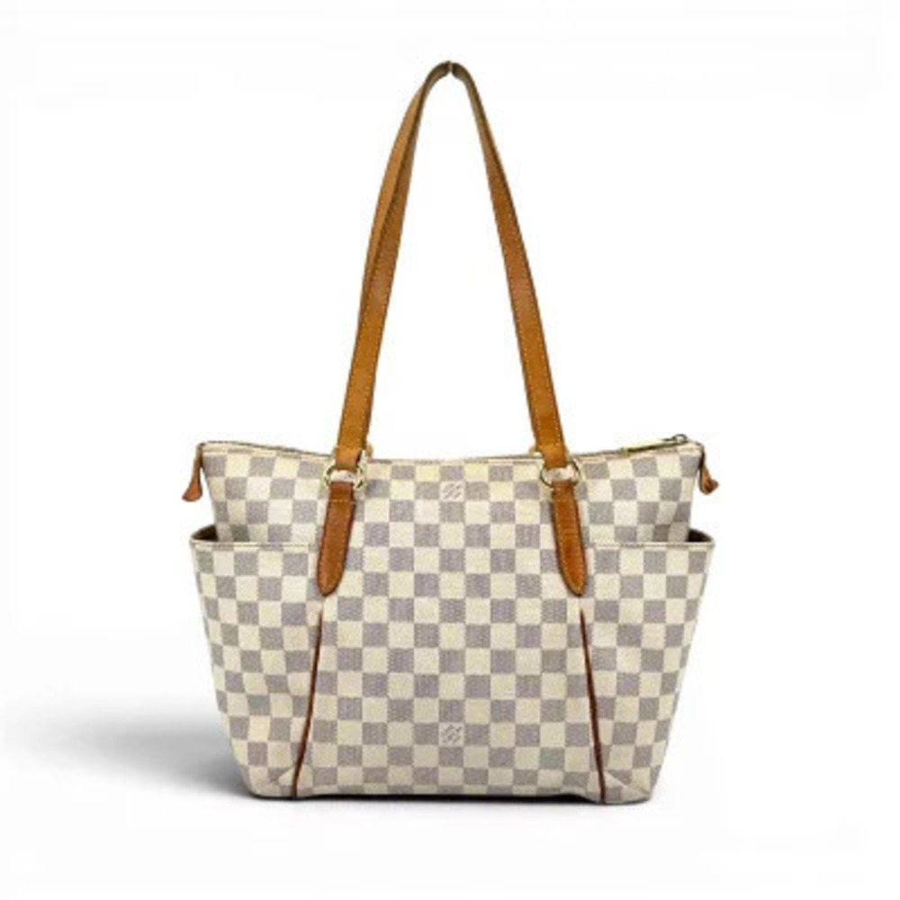 Louis Vuitton Damier Totally Tote Bag Canvas Leather Azur White
